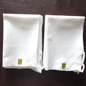 Vtg Battenburg Lace Table Dinner Napkin White Cotton Romantic Cottage 16" 8pcs